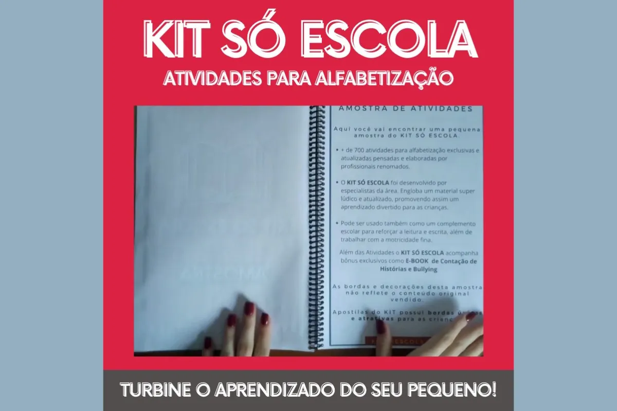 Kit Só Escola, Atividades para Alfabetização.